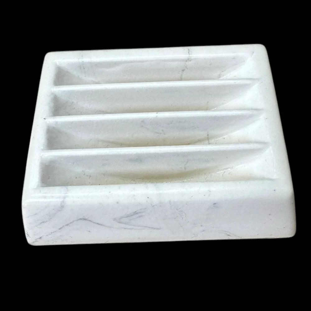 Abraham Lincoln Marble Stone Coasters Set Stand Engraved Life Of Lincoln Vintage